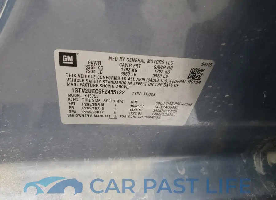1GTV2UEC8FZ435122# 12