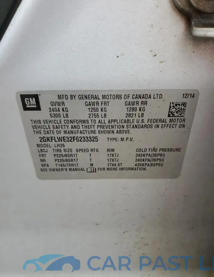 2GKFLWE32F6233325# 13