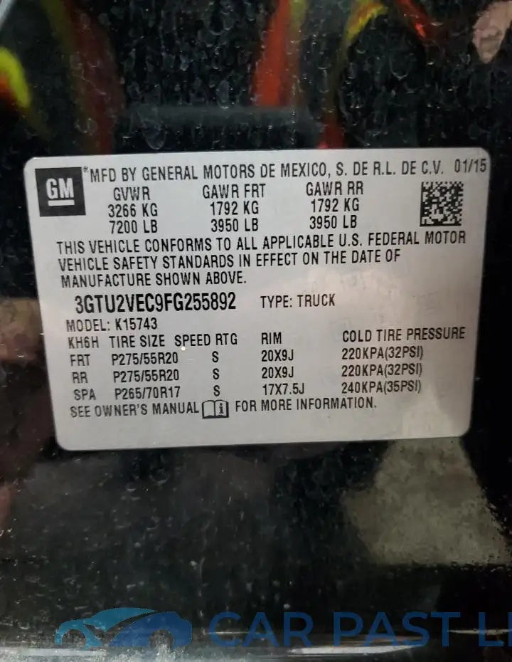 3GTU2VEC9FG255892# 13