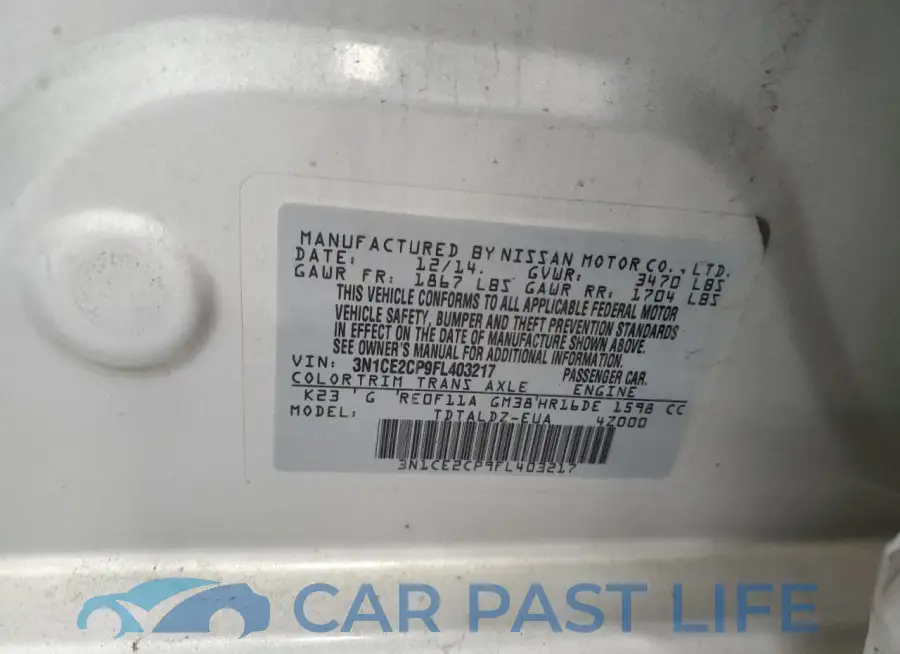 3N1CE2CP9FL403217# 13