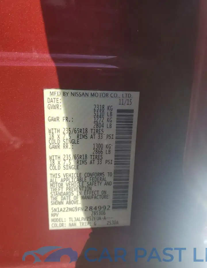 5N1AZ2MG9FN284992# 12