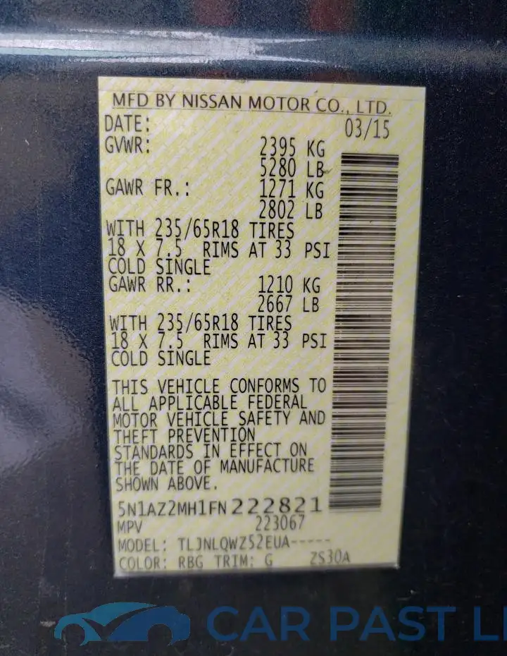 5N1AZ2MH1FN222821# 14