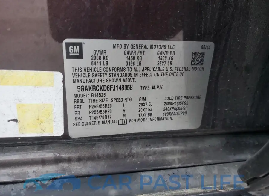 5GAKRCKD6FJ148058# 13