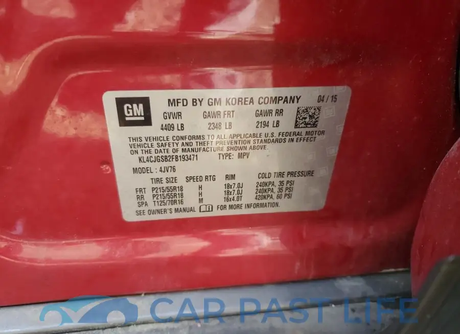 KL4CJGSB2FB193471# 14