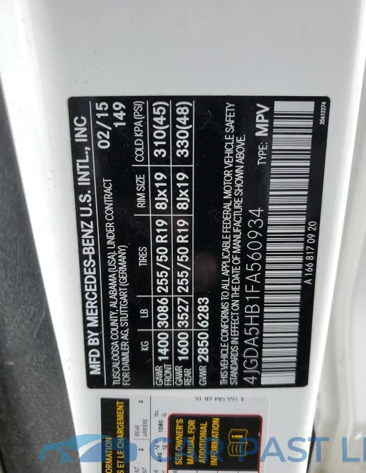 4JGDA5HB1FA560934# 13