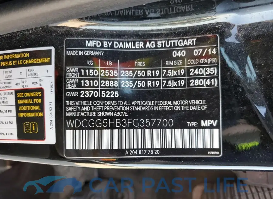 WDCGG5HB3FG357700# 13