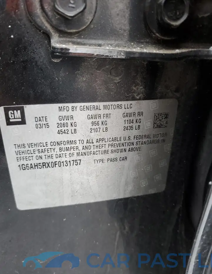 1G6AH5RX0F0131757# 12