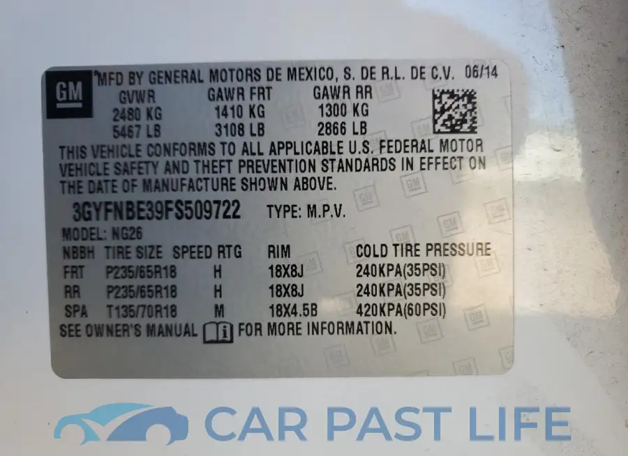 3GYFNBE39FS509722# 13