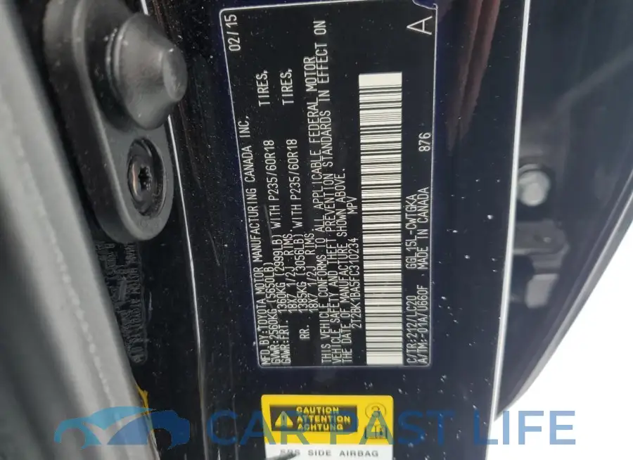 2T2BK1BA5FC310234# 13
