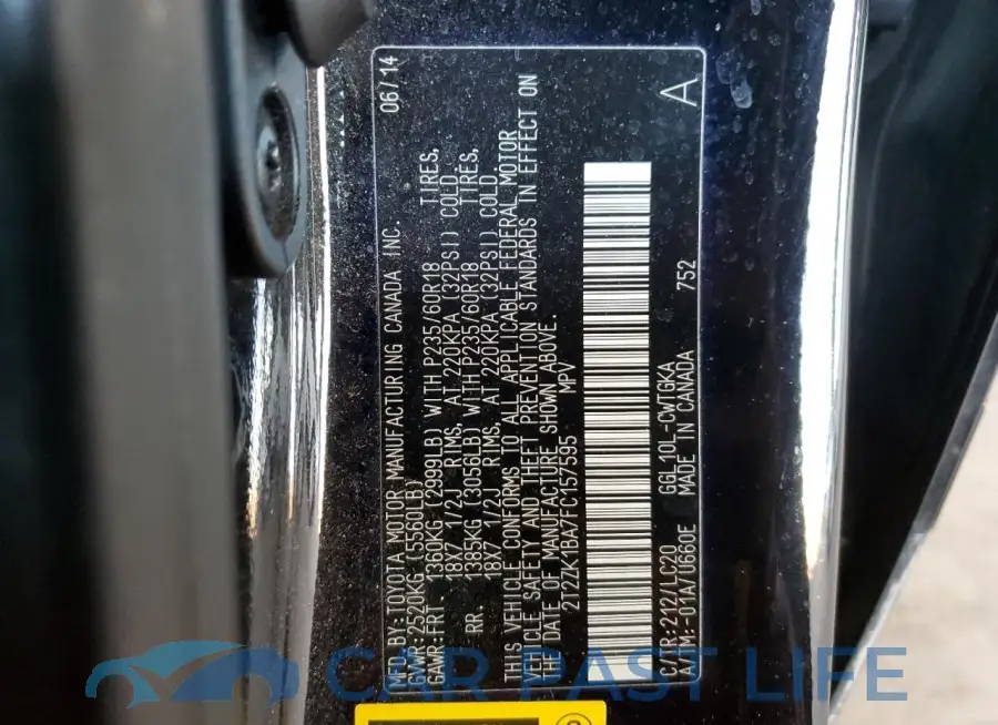 2T2ZK1BA7FC157595# 13