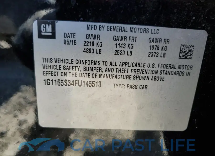 1G1165S34FU145513# 12