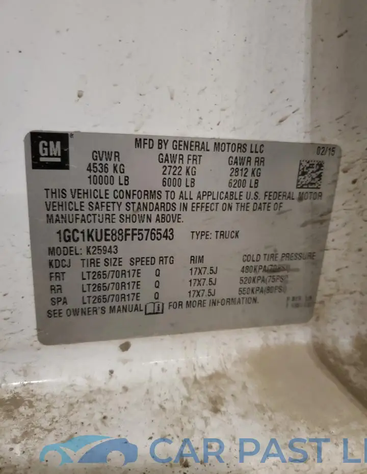 1GC1KUE88FF576543# 12