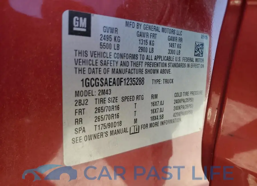 1GCGSAEA0F1235288# 13