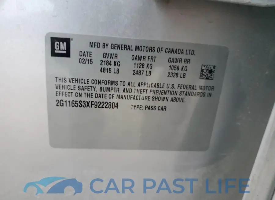 2G1165S3XF9222804# 12