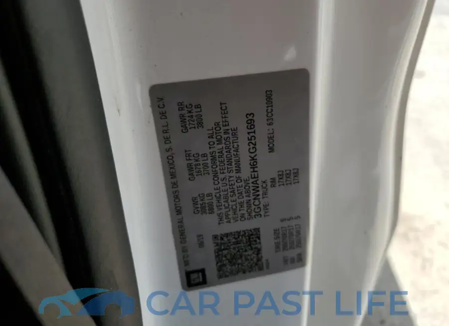 3GCNWAEH6KG251693# 12