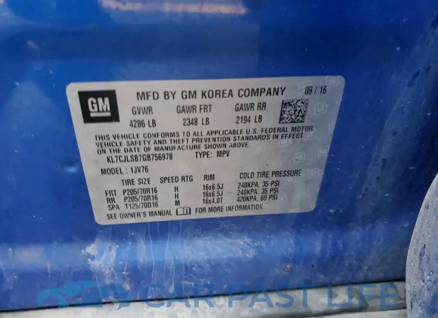 KL7CJLSB7GB756978# 13
