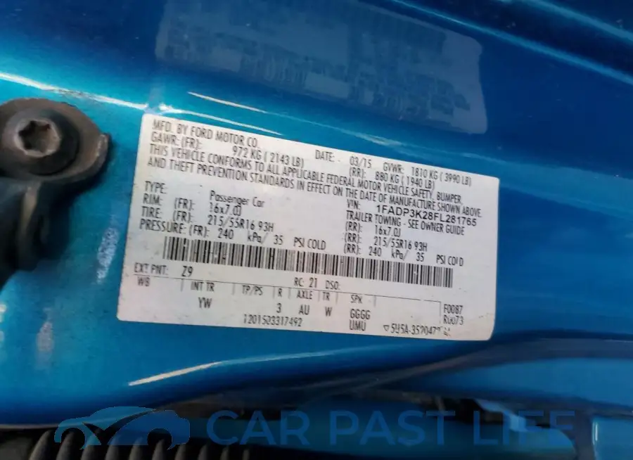 1FADP3K28FL281765# 12