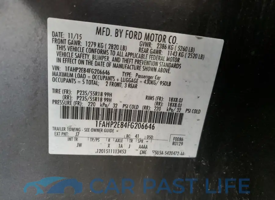 1FAHP2E84FG206646# 13