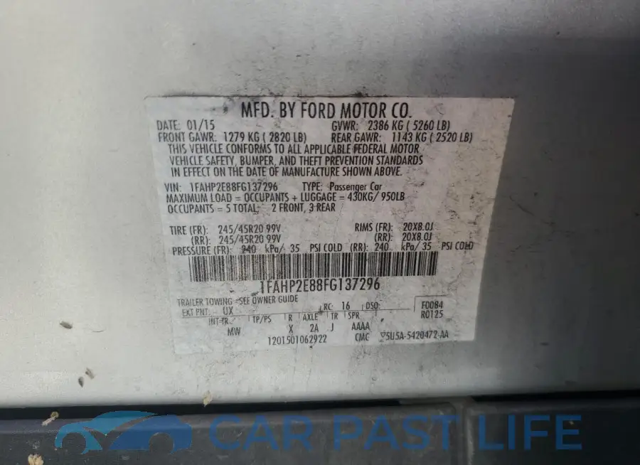1FAHP2E88FG137296# 12