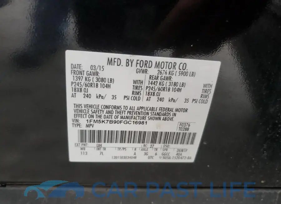 1FM5K7B90FGC16981# 13