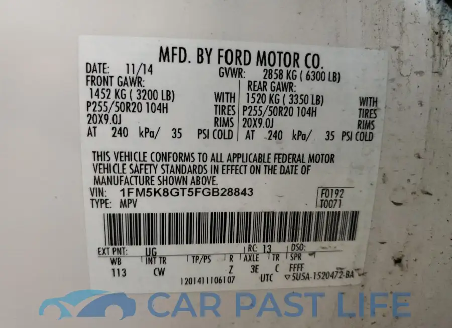 1FM5K8GT5FGB28843# 13