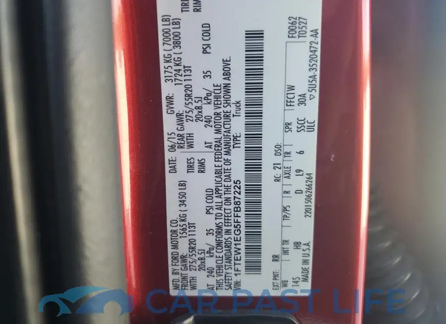 1FTEW1EG5FFB87225# 12