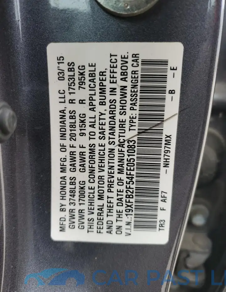 19XFB2F54FE051083# 12