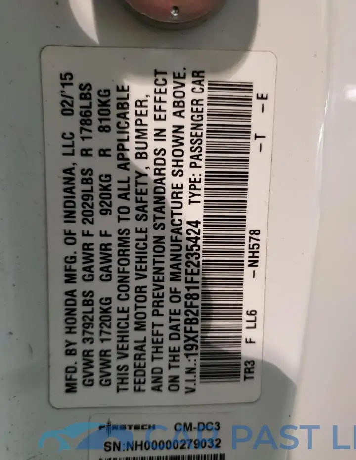 19XFB2F81FE235424# 13