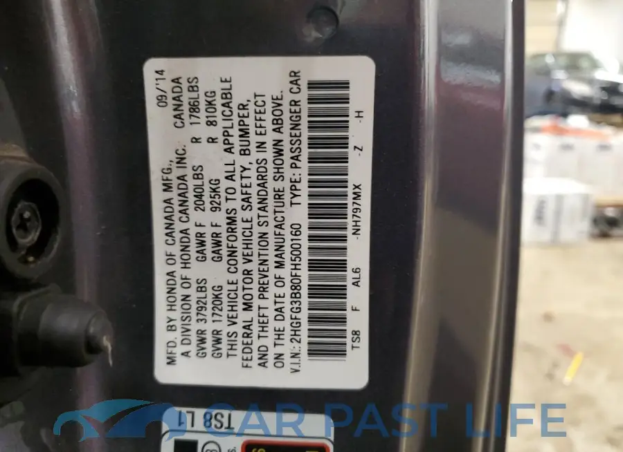 2HGFG3B80FH500160# 12