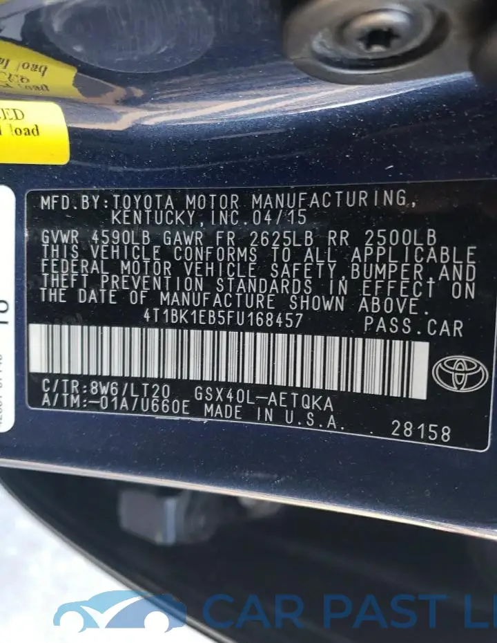 4T1BK1EB5FU168457# 13