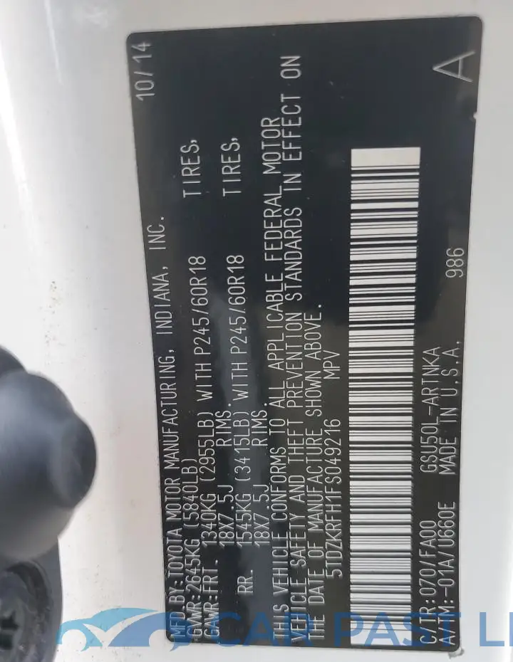 5TDZKRFH1FS049216# 13