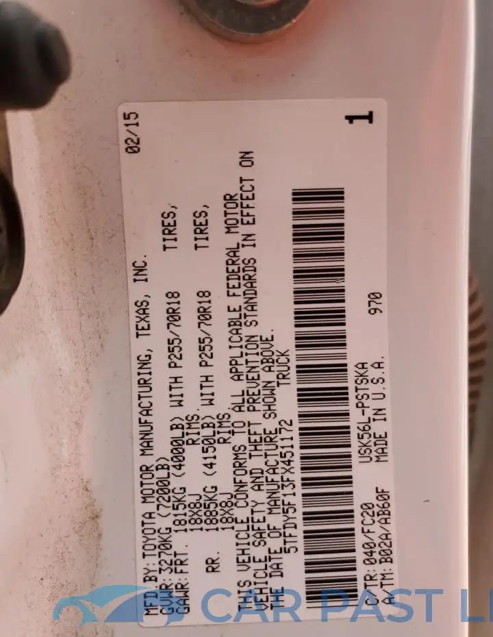 5TFDY5F13FX451172# 13