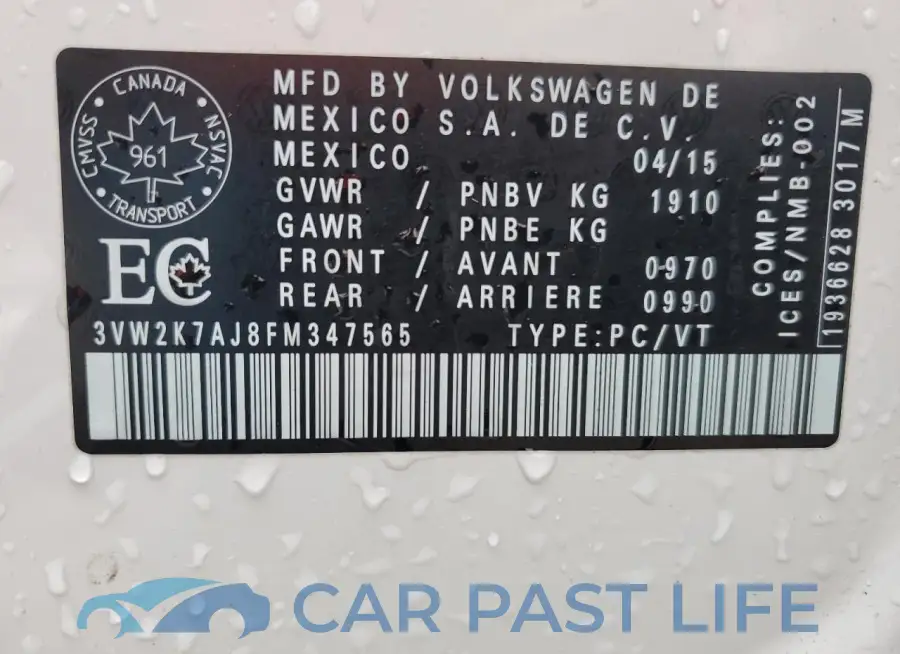3VW2K7AJ8FM347565# 13