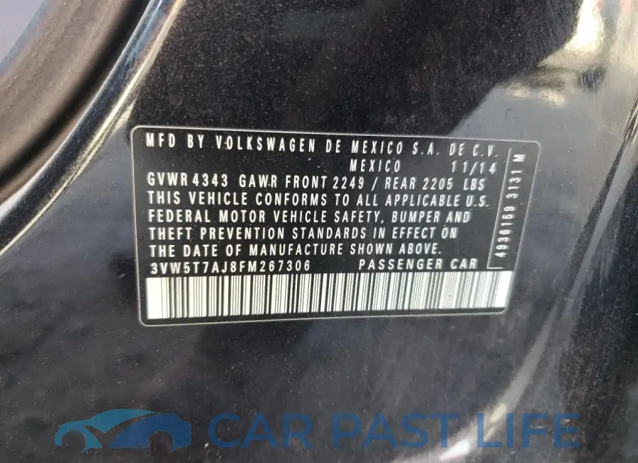 3VW5T7AJ8FM267306# 13