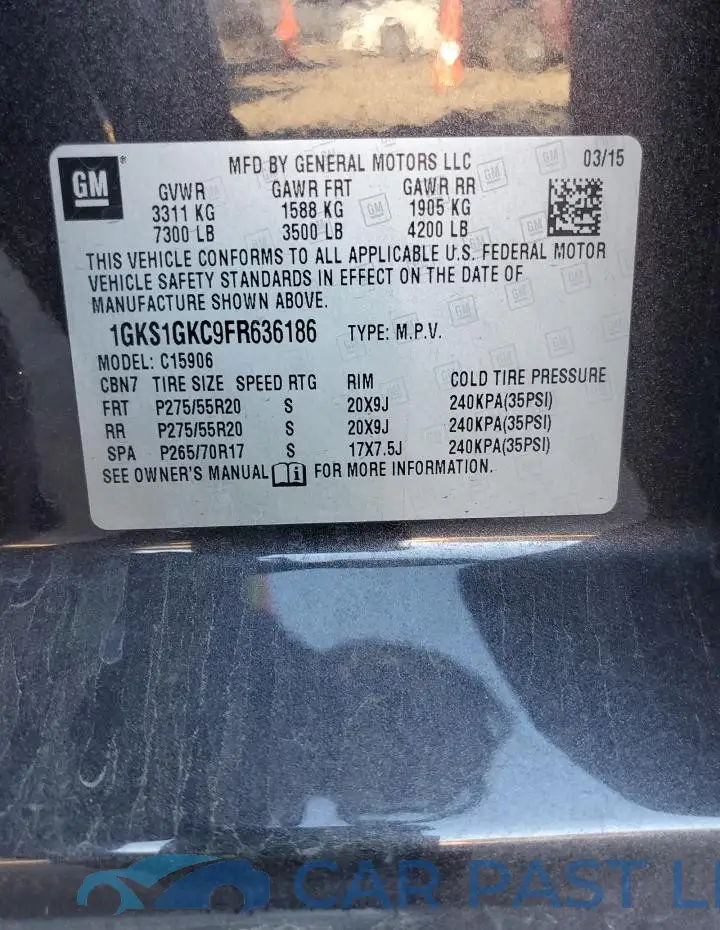 1GKS1GKC9FR636186# 13