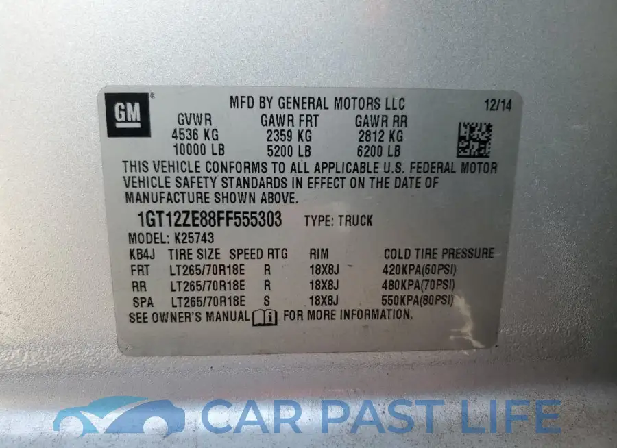 1GT12ZE88FF555303# 12