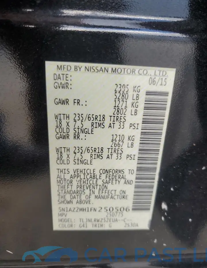 5N1AZ2MH1FN250506# 13