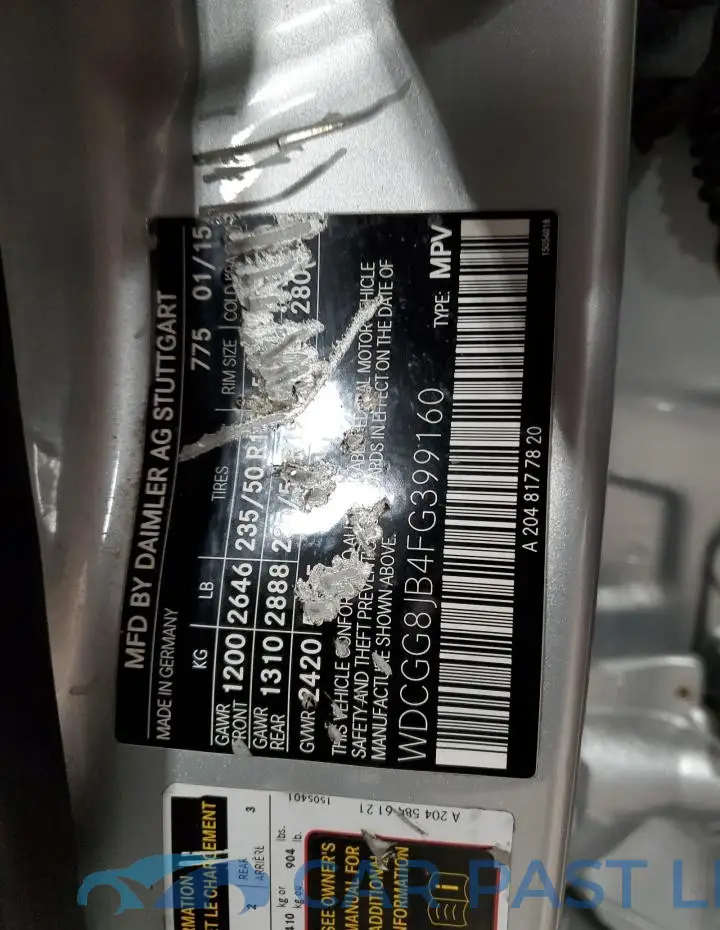 WDCGG8JB4FG399160# 12