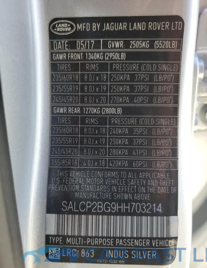 SALCP2BG9HH703214# 13