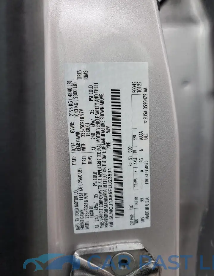 5LMCJ1A95FUJ23591# 13