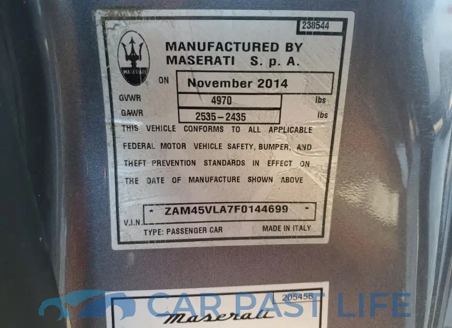 ZAM45VLA7F0144699# 13