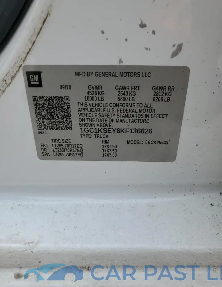 1GC1KSEY6KF136626# 13