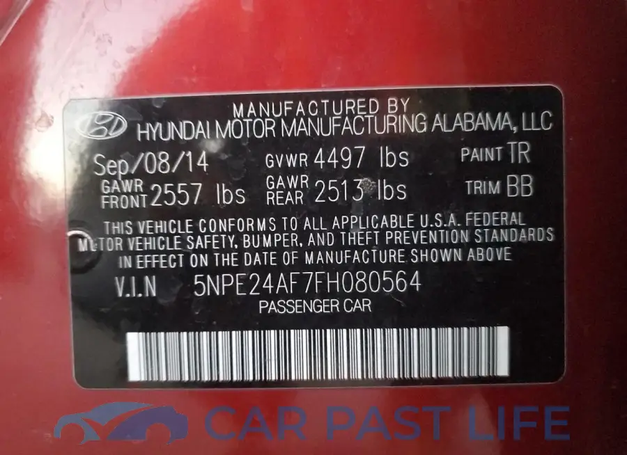 5NPE24AF7FH080564# 12