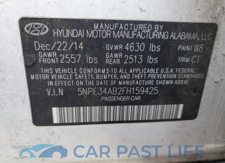 5NPE34AB2FH159425# 12