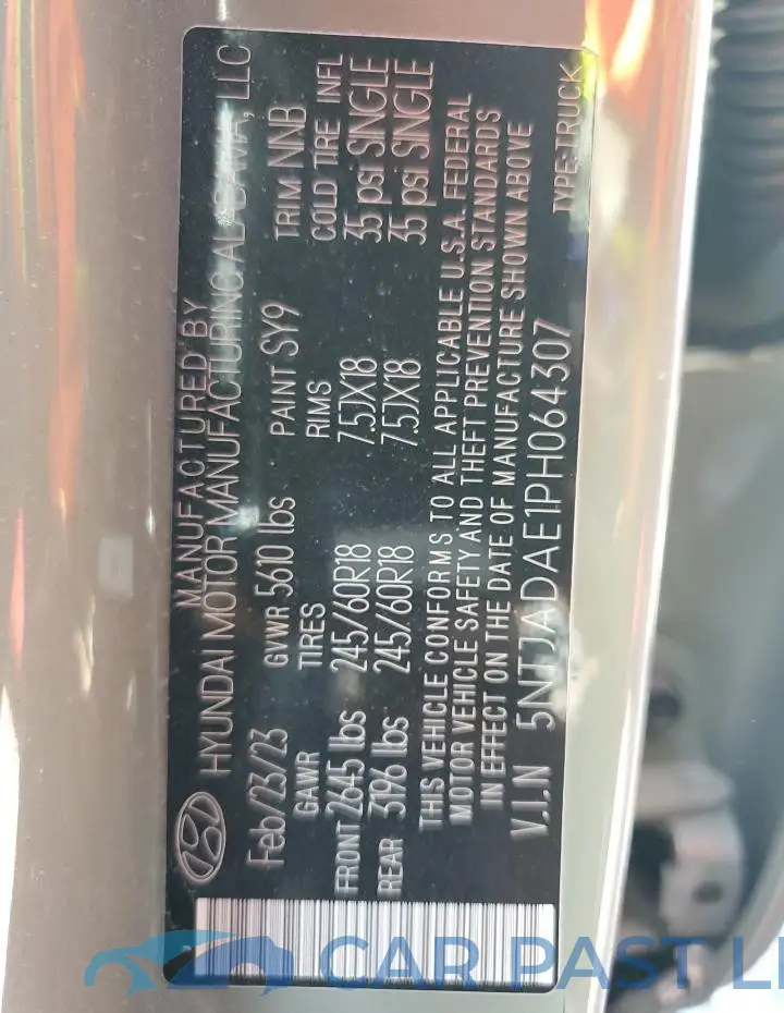 5NTJADAE1PH064307# 12