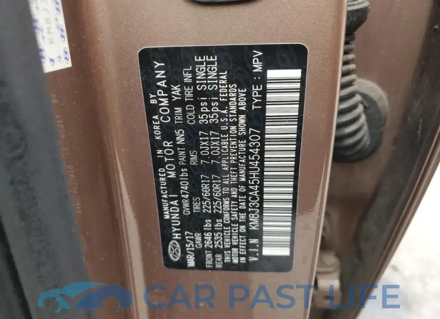 KM8J3CA45HU454307# 14