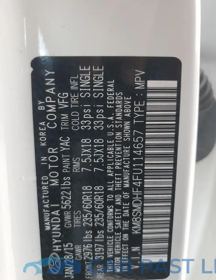 KM8SMDHF4FU114657# 14