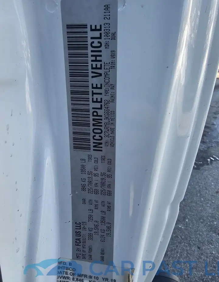 3C7WRMBL3KG664762# 10