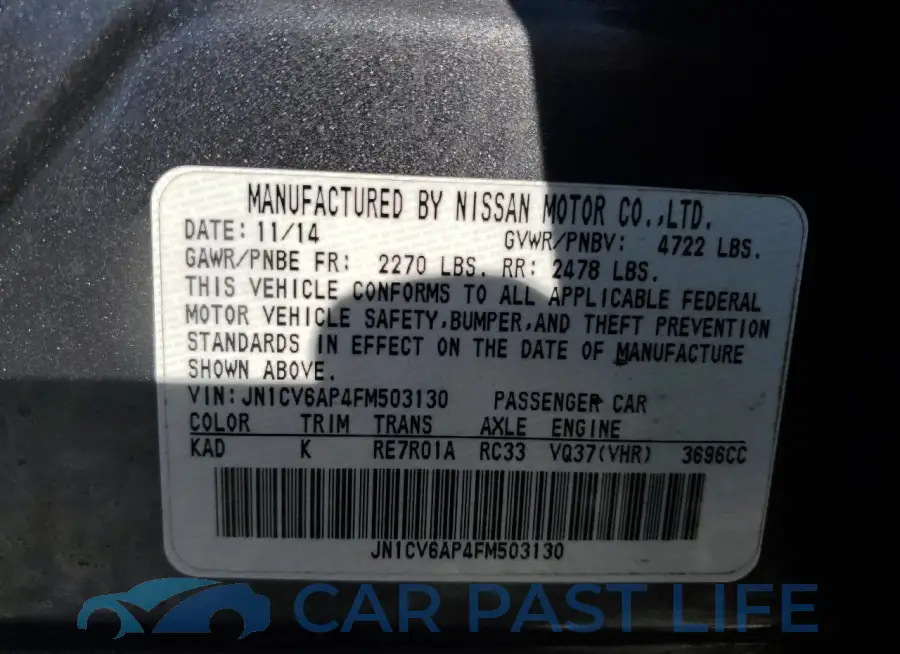 JN1CV6AP4FM503130# 12
