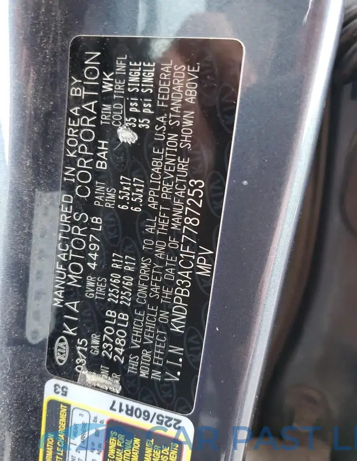 KNDPB3AC1F7787253# 13